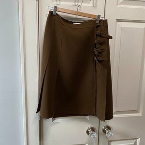 Charles Nolan Brown Wool Kilt Skirt